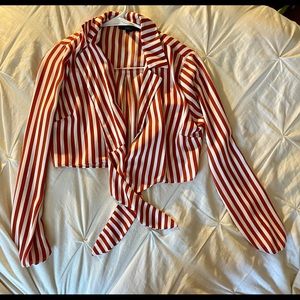 F21 Front Tie Crop Top Size M